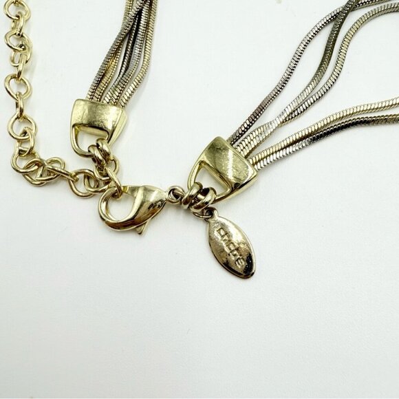 Chico’s Silver Tone Chain Multi Layered Necklace - Picture 4 of 8